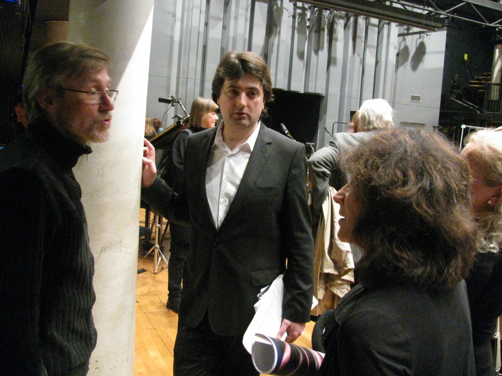 Marilyn Shrude with Claude Delangle and Bruno Montovani at the Paris Conservatory, April 2012